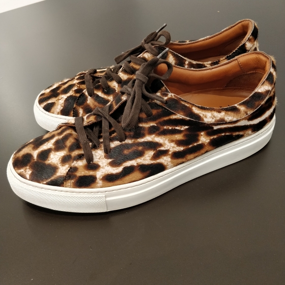 Aquatalia Leopard Print Lace-up Sneakers size 9.5 - Picture 2 of 8
